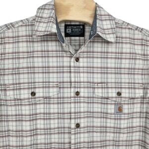 Carhartt Rugged Flex Relaxed Fit Midweight Canvas Short Sleeve Mens Shirt Medium